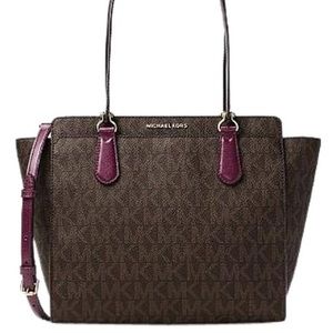 Michael Kors Dee Dee Convertible Tote Brown/Plum